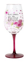 C.R. Gibson Lolita Ultimate Acrylic Glitter Wine Glass, Here Comes the B... - $29.99