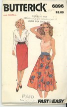 Butterick 6896 Misses Skirt Fast and Easy 2 Styles Retro Size Small 8-10... - $4.00