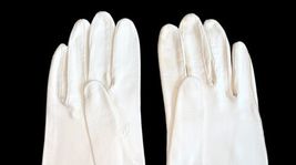 Vintage NEW 15" Long Off White Leather Van Raalte Gloves Women Made in Hong Kong image 5