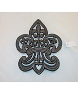 Fleur De Lis Trivet Cast Iron Ornate Kitchen Decor Pot Holder Wall Art 9.5" - $11.95
