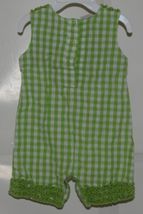 Cre8ions Green White Checkered Jumper Swimming Girl Frog 9 Month image 2