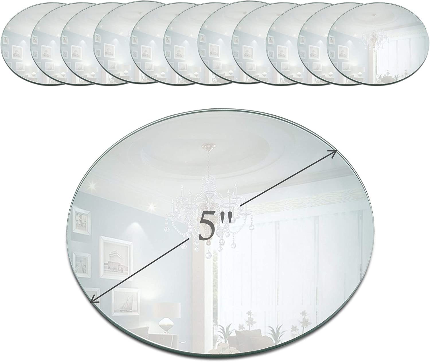 Light In The Dark 5 Inch Round Mirror Candle Plate With Beveled Edge ...