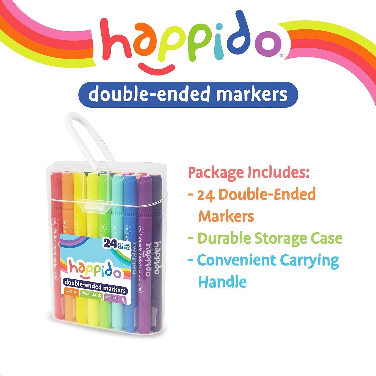 Happido Double-Ended Markers, 36 Colors - Non-Toxic, Brightly