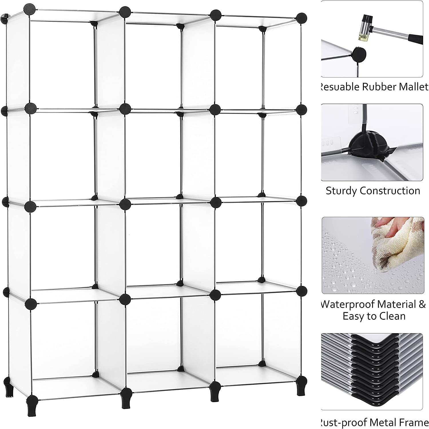 Anwbroad Cube Storage Organizer 12Cube Diy Modular Closet Organizer