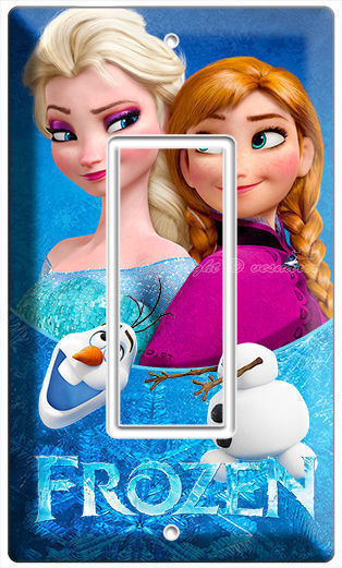 elsa and anna disney frozen sister love single gfi light switch cover girls room
