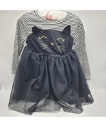 Carters Baby Girls Halloween Black Cat Tutu Dress Size 18 Mo Stripes NWT - $15.00