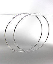 CHIC Lightweight Silver Continuous INFINITY 3&quot; Diameter Hoop Earrings 50... - $15.99