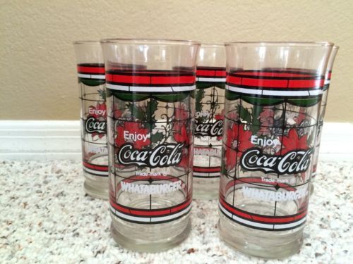 Vintage COCA-COLA Christmas Glasses, Holiday Pine Tree Tumblers, Holly  Berry Band, Coke Green Glass, Kitchen Glassware, Set of 4 