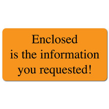 Enclosed, 2 x 1 Orange Fluorescent, Roll of 500 Stickers - $21.64