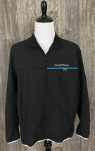 Vintage Nautica Competition Jacket Men&#39;s XL Windbreaker Black 100% Polye... - $21.38