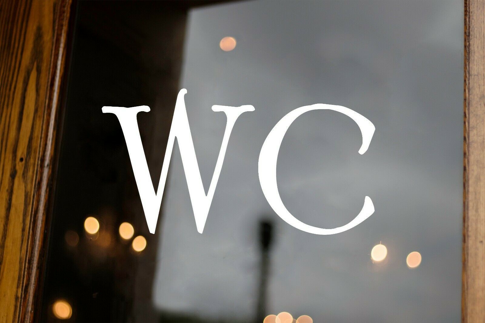 WC Vinyl Decal Water Closet Bathroom Door Sign Latrine Loo Die Cut