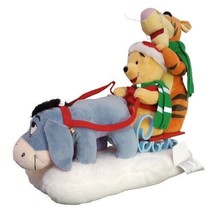 Winnie the Pooh Eeyore Tigger Gemmy Disney Figures Christmas Music Box S... - $16.41