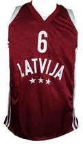 Kristaps Porzingis Team Latvija Basketball Jersey New Sewn Maroon Any Size image 1