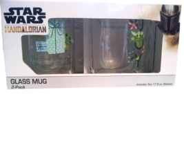 Star Wars The Mandalorian Grogu Glass Mug Set Christmas Holiday 17.5 Oz ... - $29.69