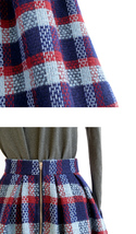 RED PLAID Women Midi Skirt Autumn Classic Plus Size Flannel Long Plaid Skirts image 13