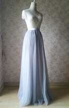 Light Gray Tulle Skirt, Floor Length Tulle Maxi Skirt,  Bridesmaid Skirt Outfit image 3
