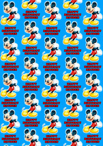 MICKEY MOUSE Personalised Gift Wrap - Disney Wrapping Paper - Personalized - $5.42