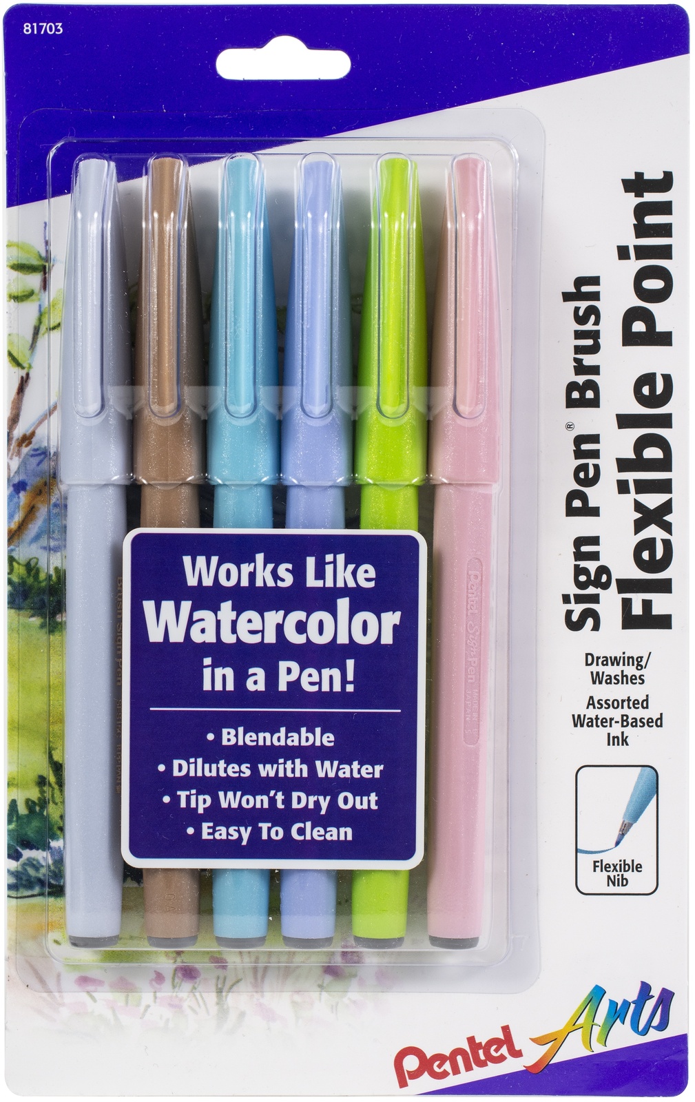  Pentel Arts Color Pen, 12-Color Set (S360-12