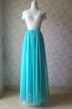 Maxi Full Tulle Skirts Wedding Separate Skirt Bridesmaid Tulle Skirts Water Blue