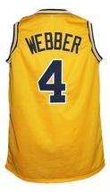Chris Webber Custom College Basketball Jersey New Sewn Yellow Any Size image 5
