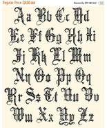 counted cross stitch pattern Old gothic alphabet 269 * 335 stitches BN1130 - $3.99
