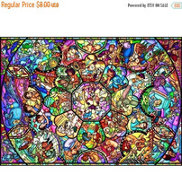 Counted Cross Stitch Disney stained glass 496*352 stitches BN610 - $3.99