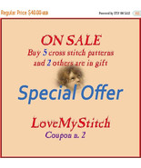 Special Offer -Buy 5 Cross Stitch Patterns and 2 others is in Gift (tota... - $20.00