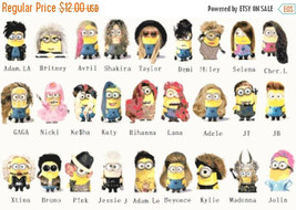 Counted Cross Stitch  pixel people minions singers 25.57&quot;X16.64&quot; L1042 - $3.99