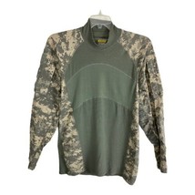 Massif Army Combat Shirt Size Large Long Sleeve Green Camo Zip Pockets C... - $28.92
