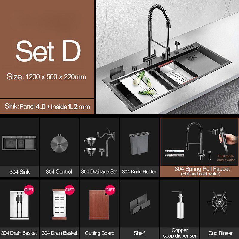 304 Stainless Steel Kitchen Sink Double Sink Home Kitchen item Above  Counter Dish Washing vegetable Basin