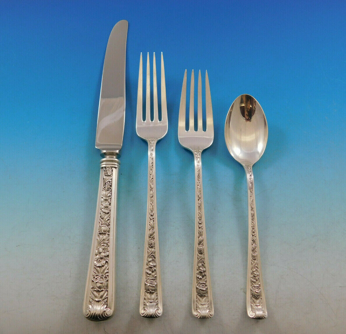 Windsor Rose by Watson Sterling Silver Flatware for 8 Set Service 37 pieces - $1,777.05