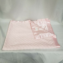 Baby Gear Crib Blanket Pink Minky Dots Satin Back Euc - $39.59