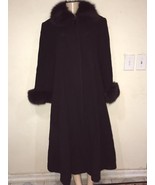 Marvin Richards Women&#39;s winter fox fur wool Swing long coat size 12&amp; fit... - $494.99