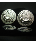 I Promise the Moon & stars Cufflinks art nouveau mystical silver art deco goddes - $225.00