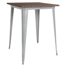 31.5SQ Silver Metal Bar Table CH-51040-40M1-SIL-GG - $213.95
