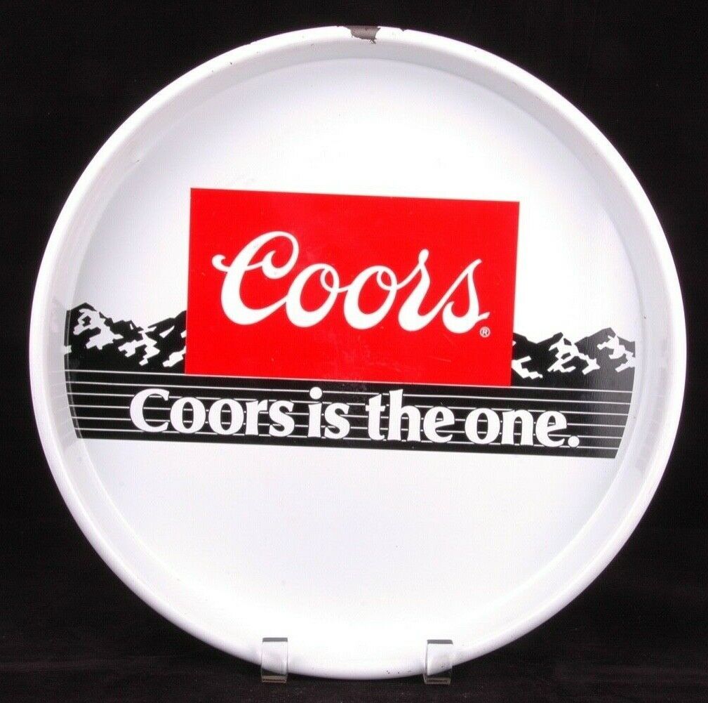 Vtg COORS Beer TrayCoors is the OneWhite/RedLarge 13" DiameterBar