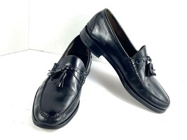 Johnston & Murphy Men's Shoes Black 12D Leather Pinch Slip On Tassel Loafers - $37.44