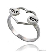 Size 6 - Sterling Silver LOVE Heart Ring 1/2 in  - $14.48