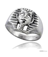 Size 9 - Sterling Silver King Tut&#39;s Mask Gothic Biker Ring, 5/8 in  - $40.03