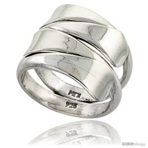 Size 6.5 - Sterling Silver Wire Wrap Interlocking Leaves Ring Handmade High  - $61.59