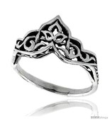 Size 6.5 - Sterling Silver Celtic Crown Ring 3/8 in  - $19.65