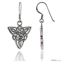 Sterling Silver Triquetra Celtic Dangle Earrings, 1 5/16 in tall -Style  - $31.89