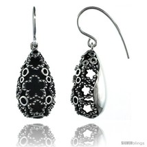 Sterling Silver Dangle 3-D Teardrop Earrings w/ Floral Cut Outs, 1 3/8 in. (35  - $79.26
