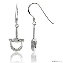 Sterling Silver Full Cheek Snaffle Bits Drop Earrings, 7/8in  (22 mm)  - $43.66