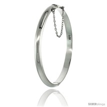 Sterling Silver Bangle Bracelet High Polished Thin 3/16 in  - $47.13