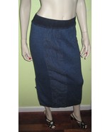 Vintage WOMEN&#39;S BLUE WILLIES Blue Jean Style Elastic Waist Long Skirt Sz... - $30.00