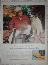 1956 Kodak Vintage Print Ad Film Camera Man Dog Hunter Springer Spaniel Shotgun - $9.49