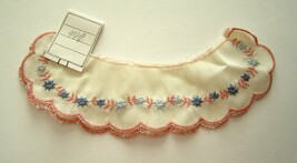  Peter Pan Detached Collar Embroidered Flower Cream Cotton Sewing Fabric - $24.99