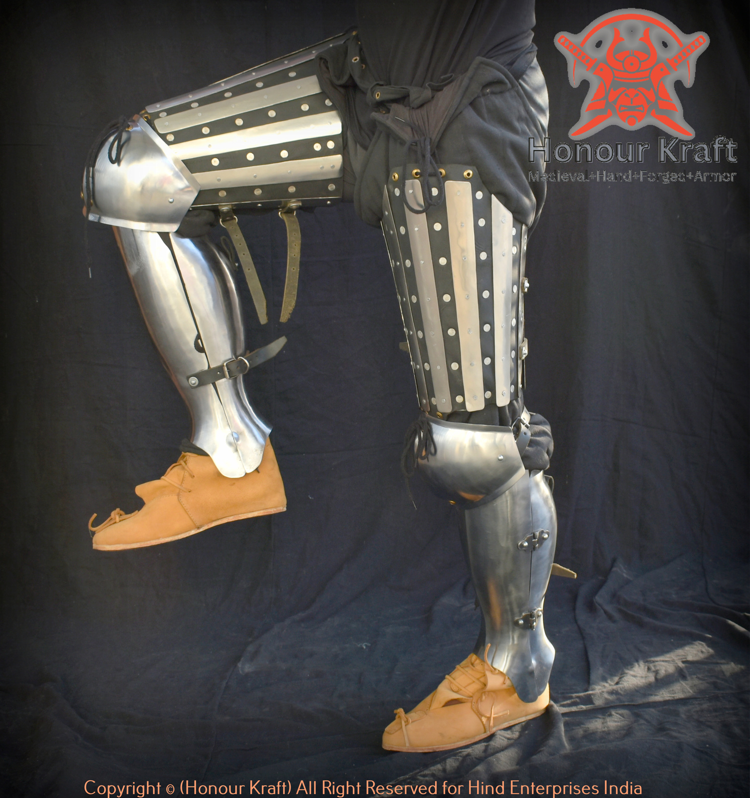 Leg armor steel full leg Armour with anatomical shin & Splinted thai ...