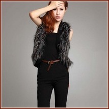 Long Hair Peacock Feather Faux Fur Fashion Short Vest - FUN to Wear! image 1
